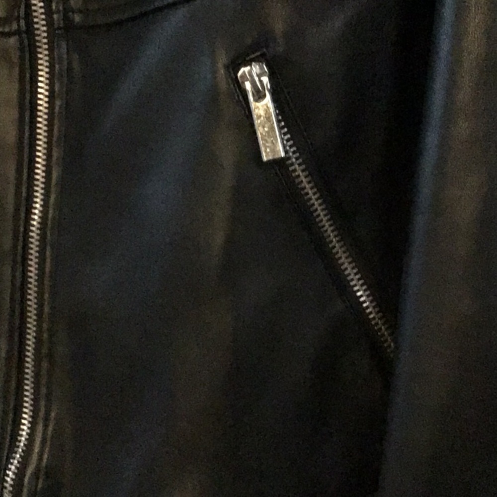 ✨Zara Faux Leather Black Zip Up Jacket Size Small - Picture 6 of 10